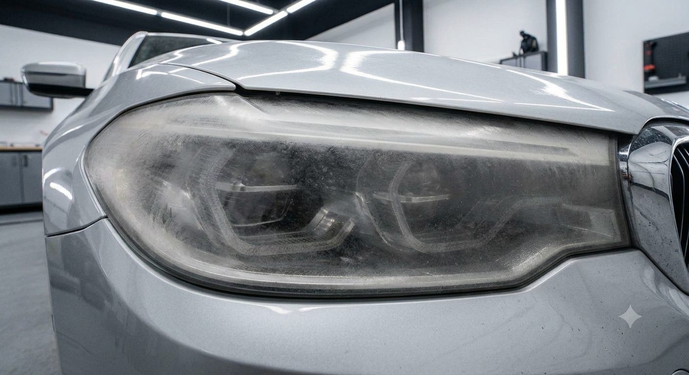 BMW far pre polimerizacije — požuteo i matiran